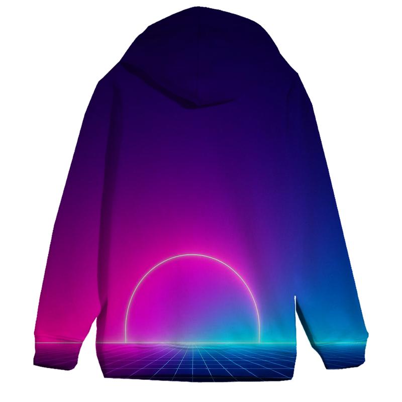 Neon Grid Horizon custom hoodies