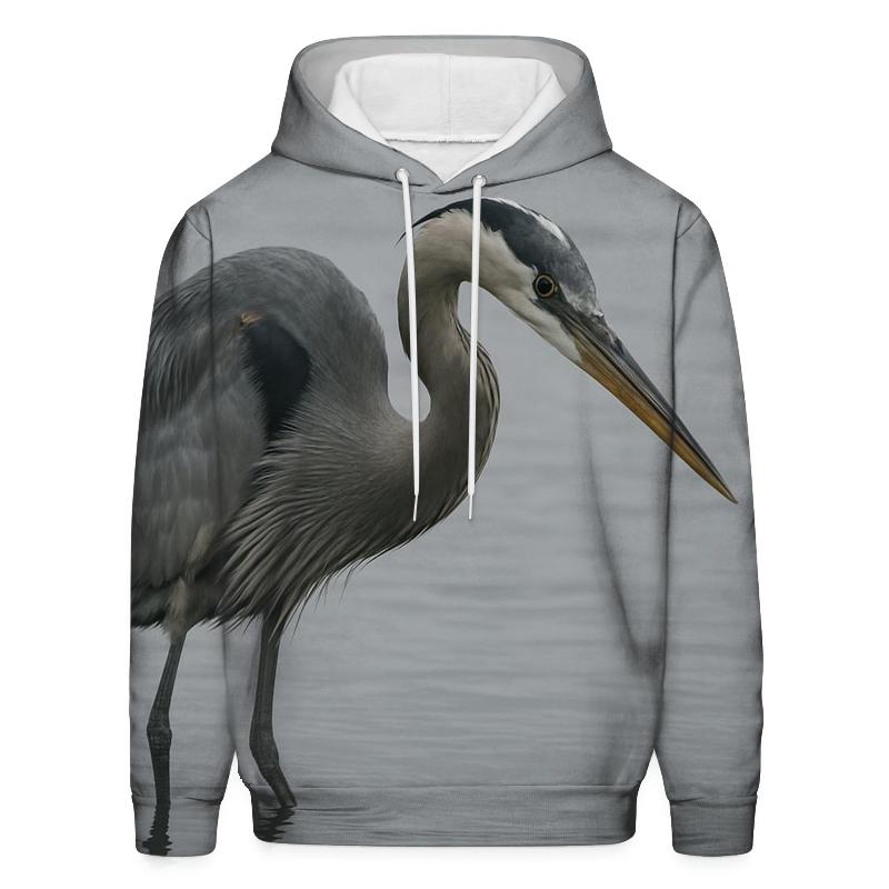 Estuary Sentinel — Great Blue Heron hoodie styles