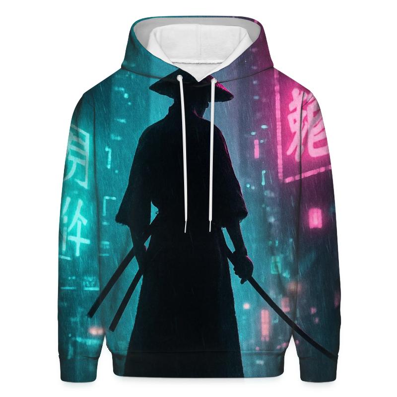 Neon Cyberpunk Samurai hoodies fashion