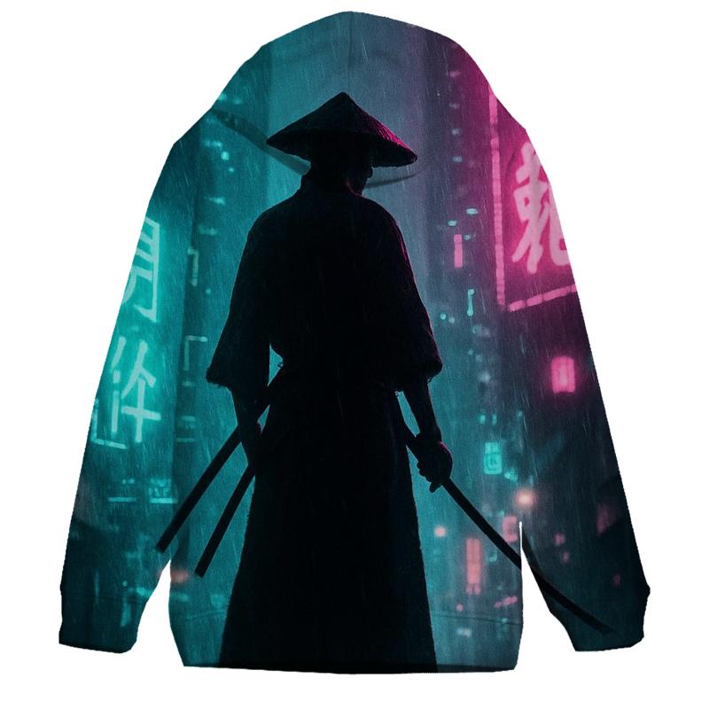 Neon Cyberpunk Samurai hoodies fashion