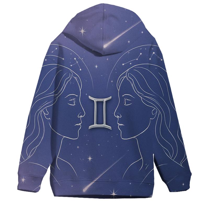 Gemini Celestial Portrait Pair printed hoodies