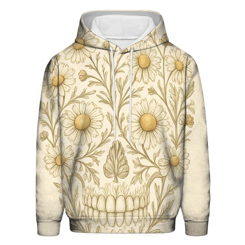Floral Skull Chamomile lightweight hoodies