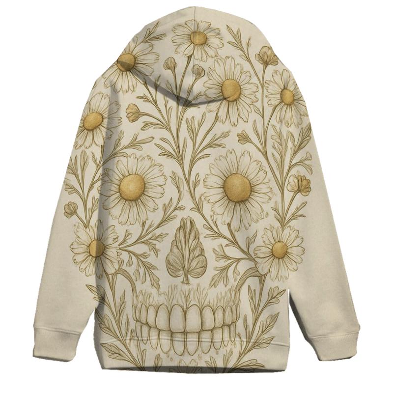 Floral Skull Chamomile lightweight hoodies