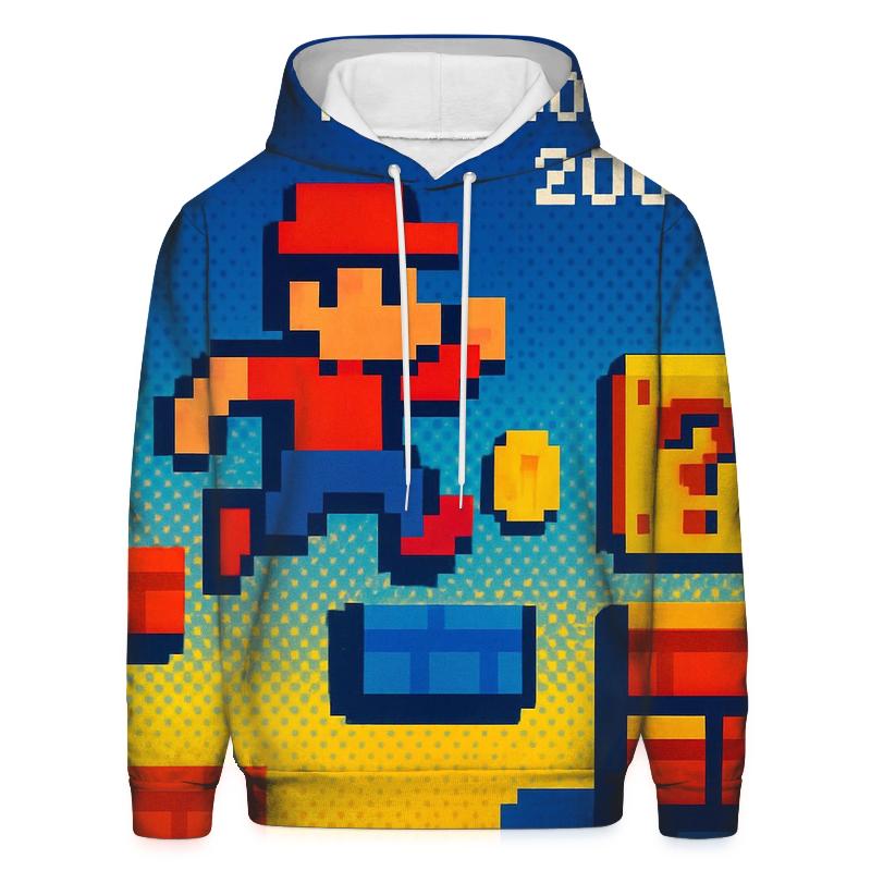 Vintage Arcade Pixel Art embroidered hoodies