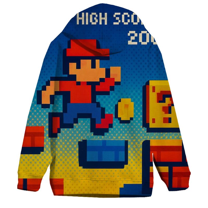 Vintage Arcade Pixel Art embroidered hoodies