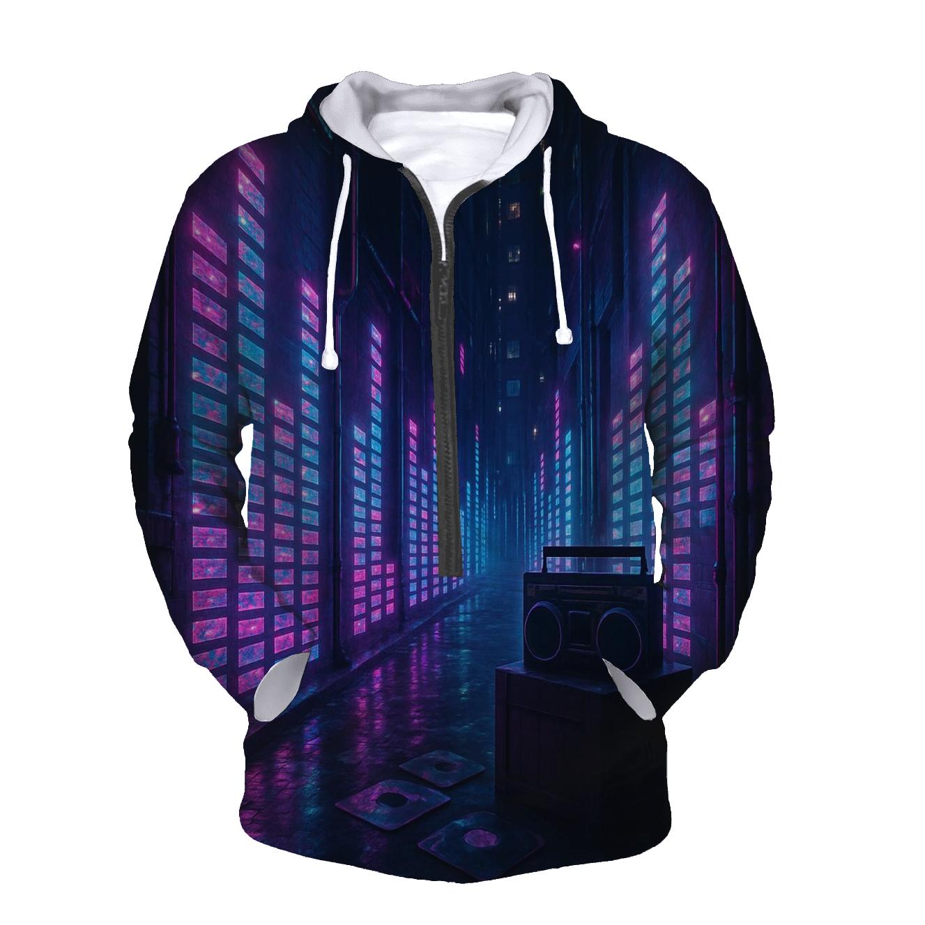 Neon Equalizer Alley lightweight hoodies