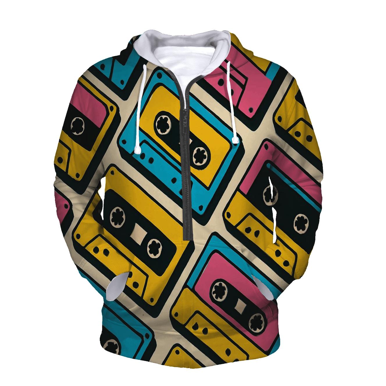 Cassette Tape Collage premium hoodies