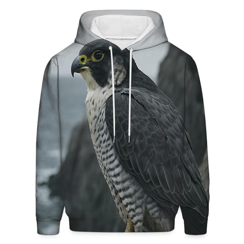 Cliffside Nestwatch — Peregrine Falcon graphic hoodies