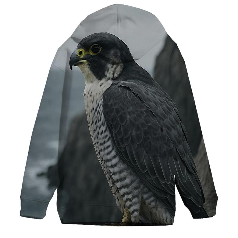 Cliffside Nestwatch — Peregrine Falcon graphic hoodies