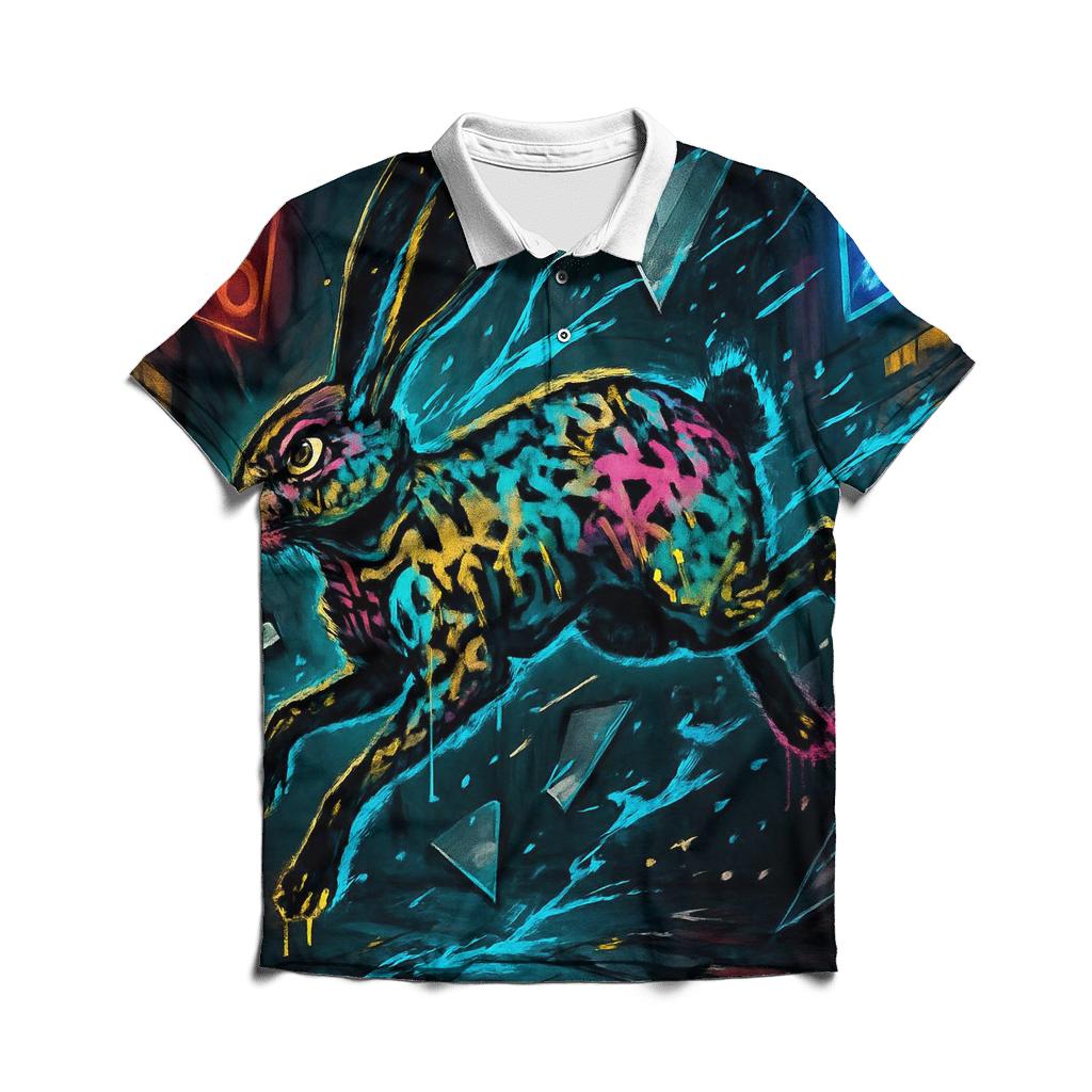 Graffiti Lightning Hare custom polo shirts
