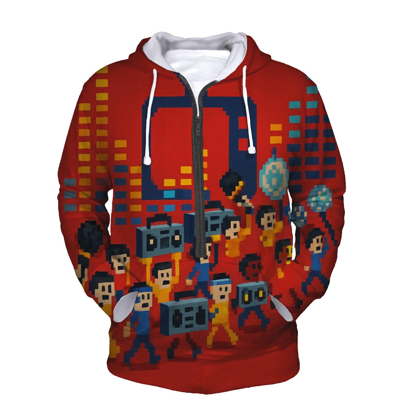 Pixel Pop Parade zip-up hoodies