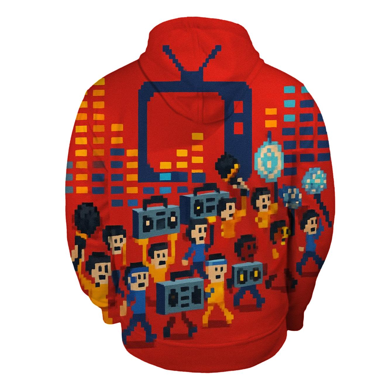 Pixel Pop Parade zip-up hoodies