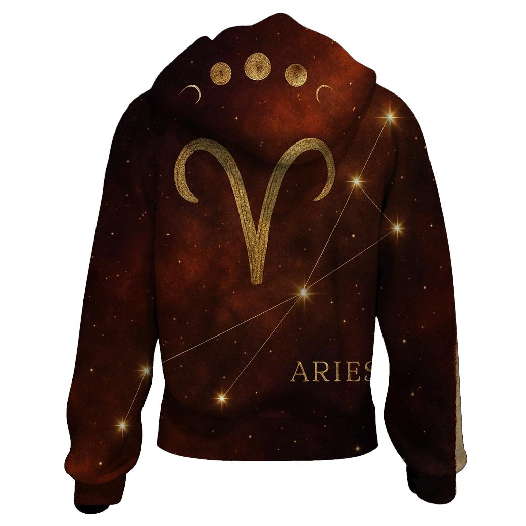 Aries Rising Constellation Map premium hoodies