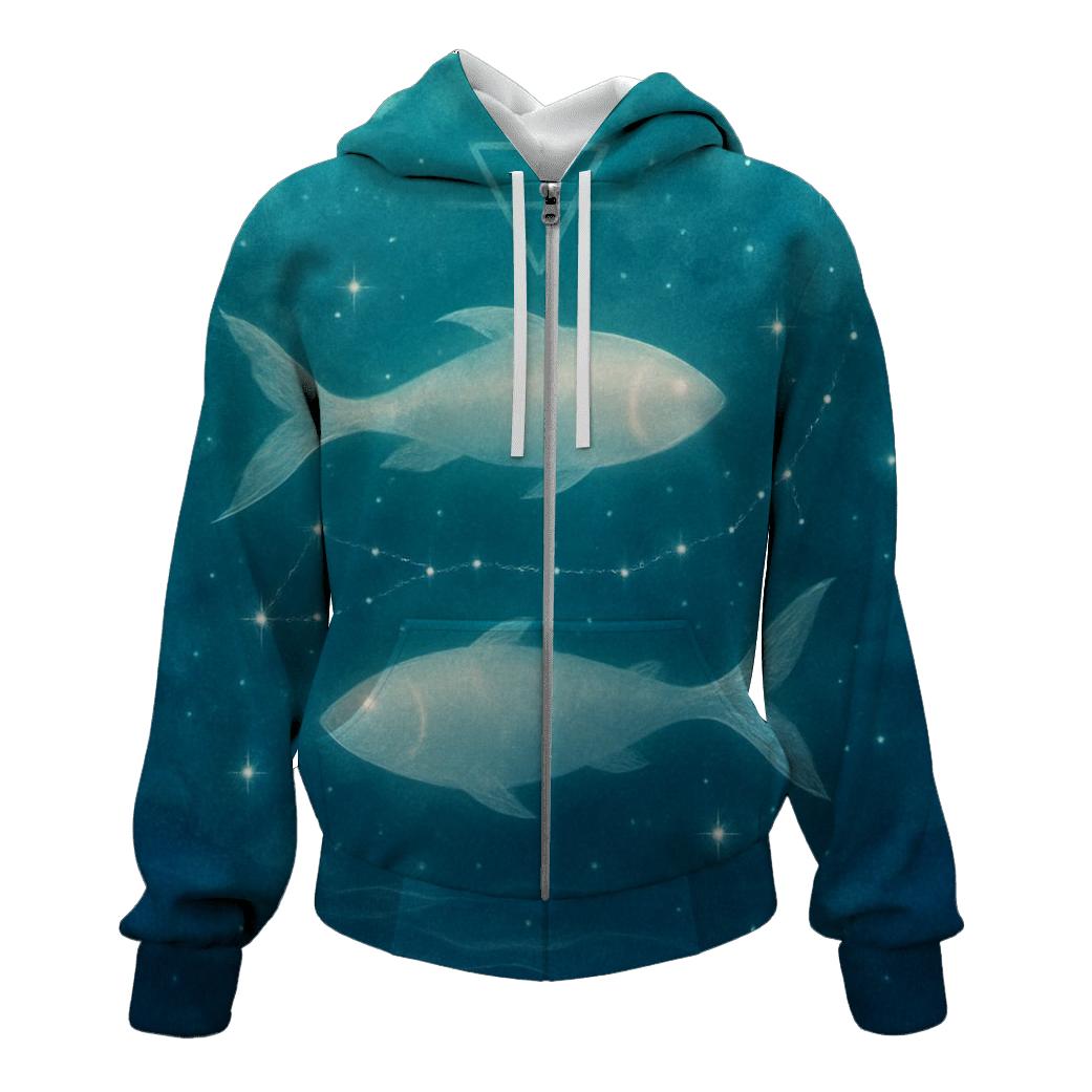 Pisces Twin Current Dream Scene printed hoodies
