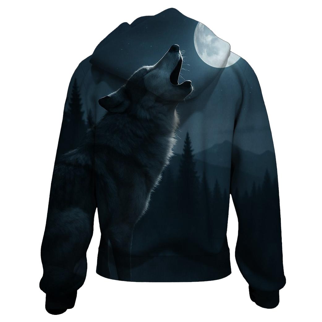 Night Howl Over Pine Ridge premium hoodies