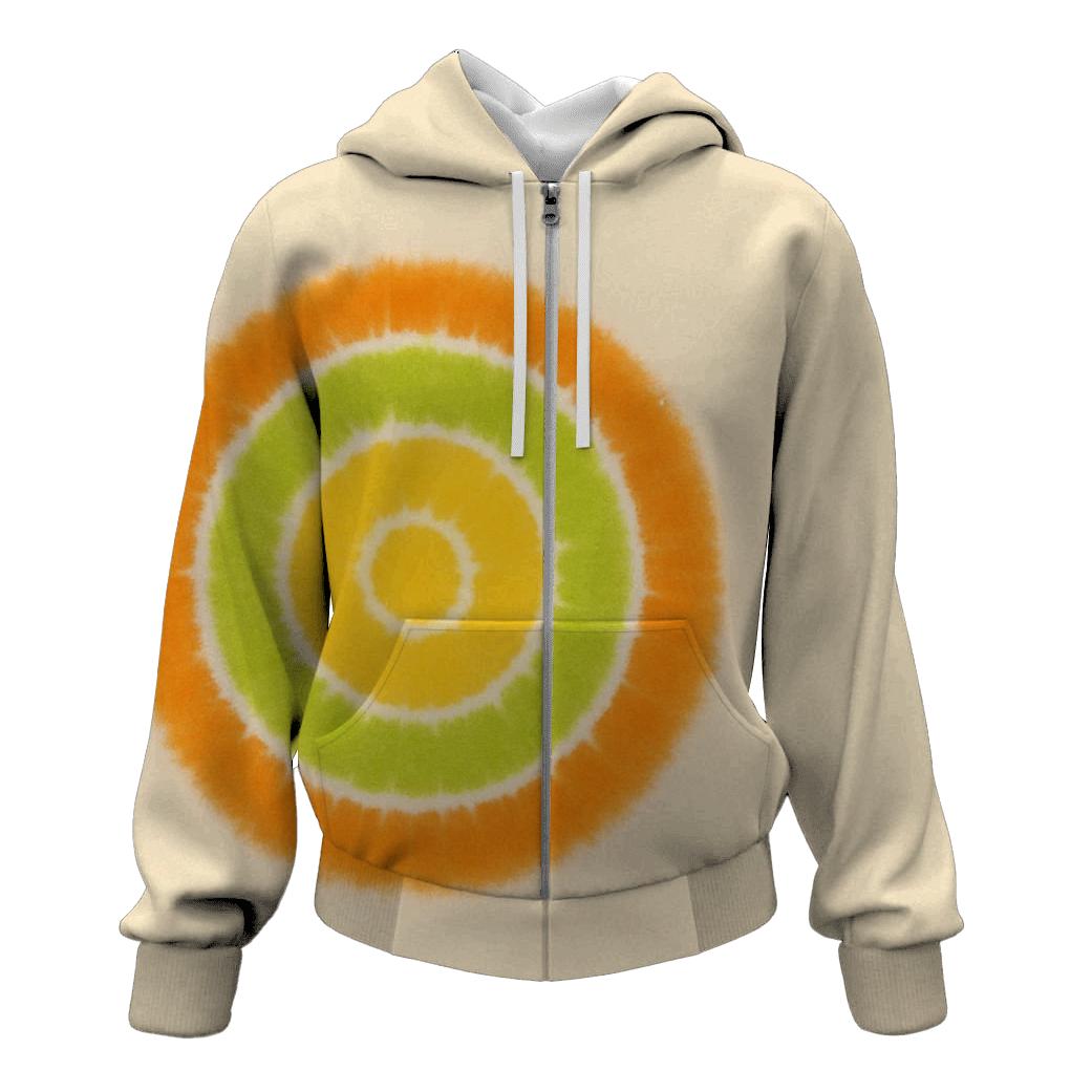 Off-Center Citrus Bullseye embroidered hoodies