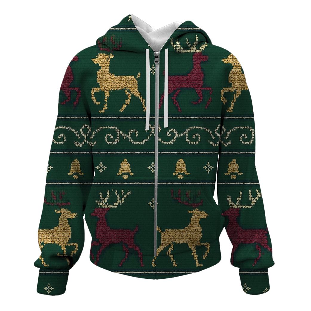 Reindeer Ribbon Carousel Design hoodies fashion
