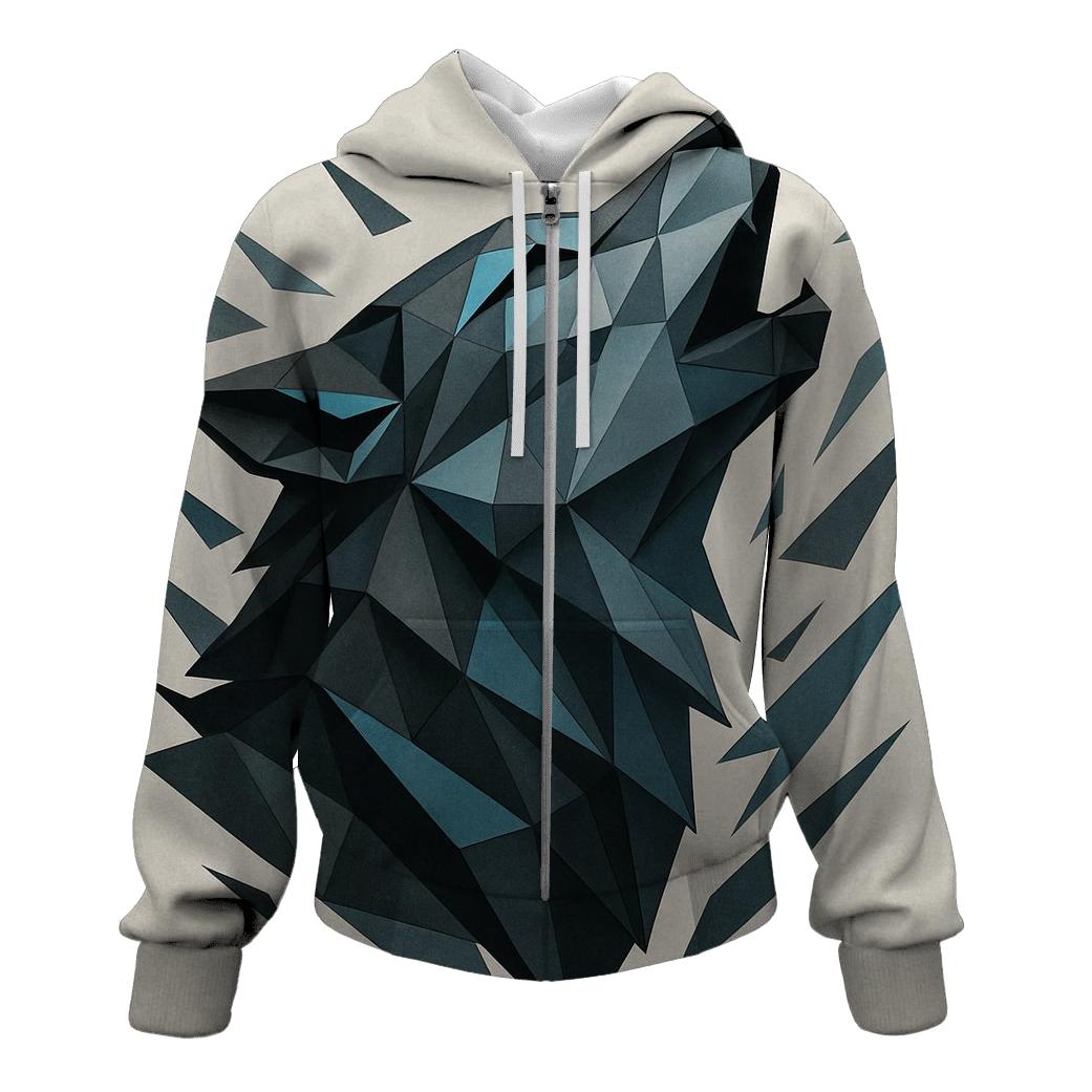 Abstract Geometric Wolf printed hoodies