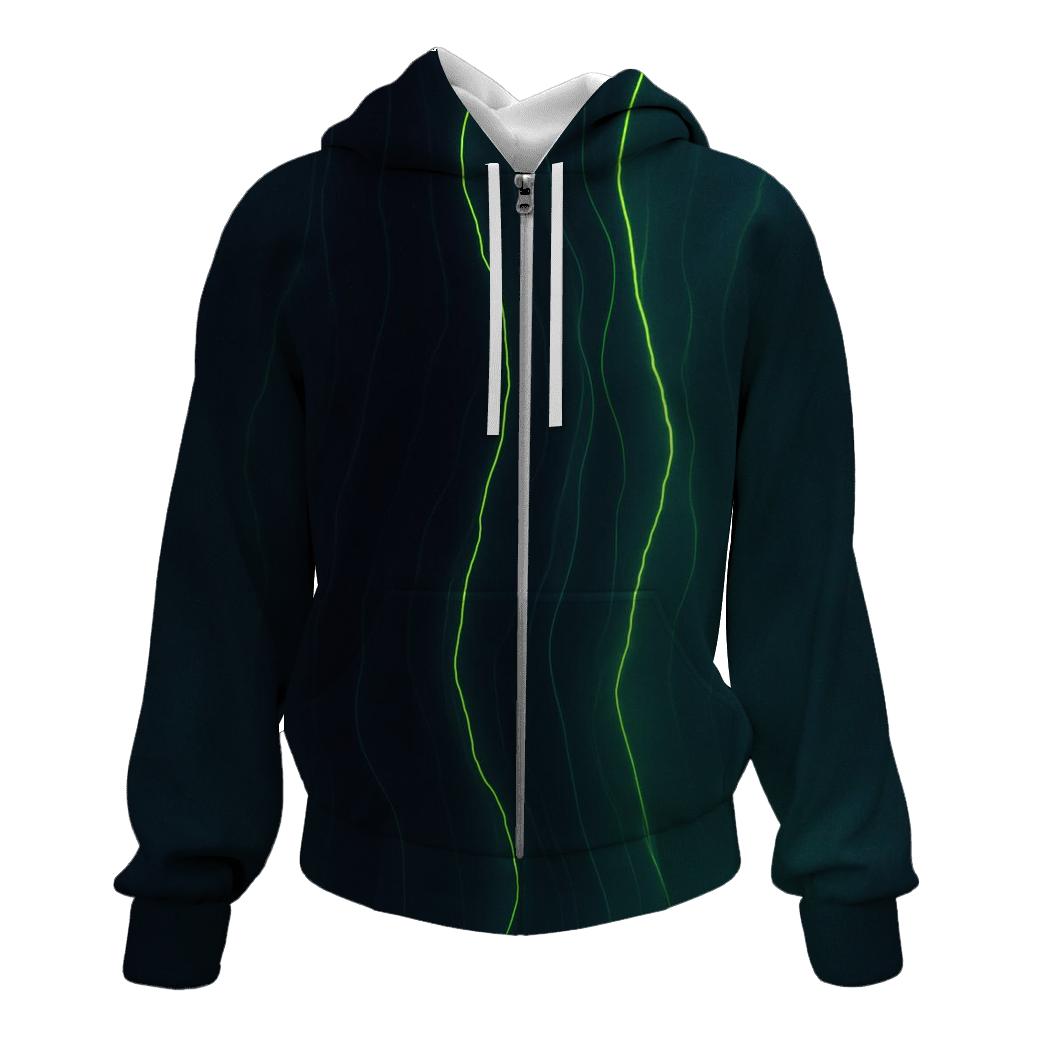 Abyssal Neon Veil embroidered hoodies