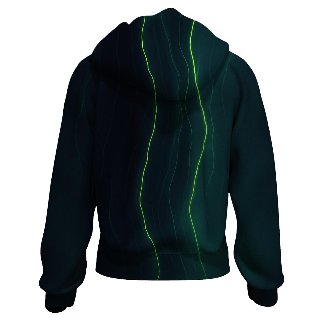 Abyssal Neon Veil embroidered hoodies