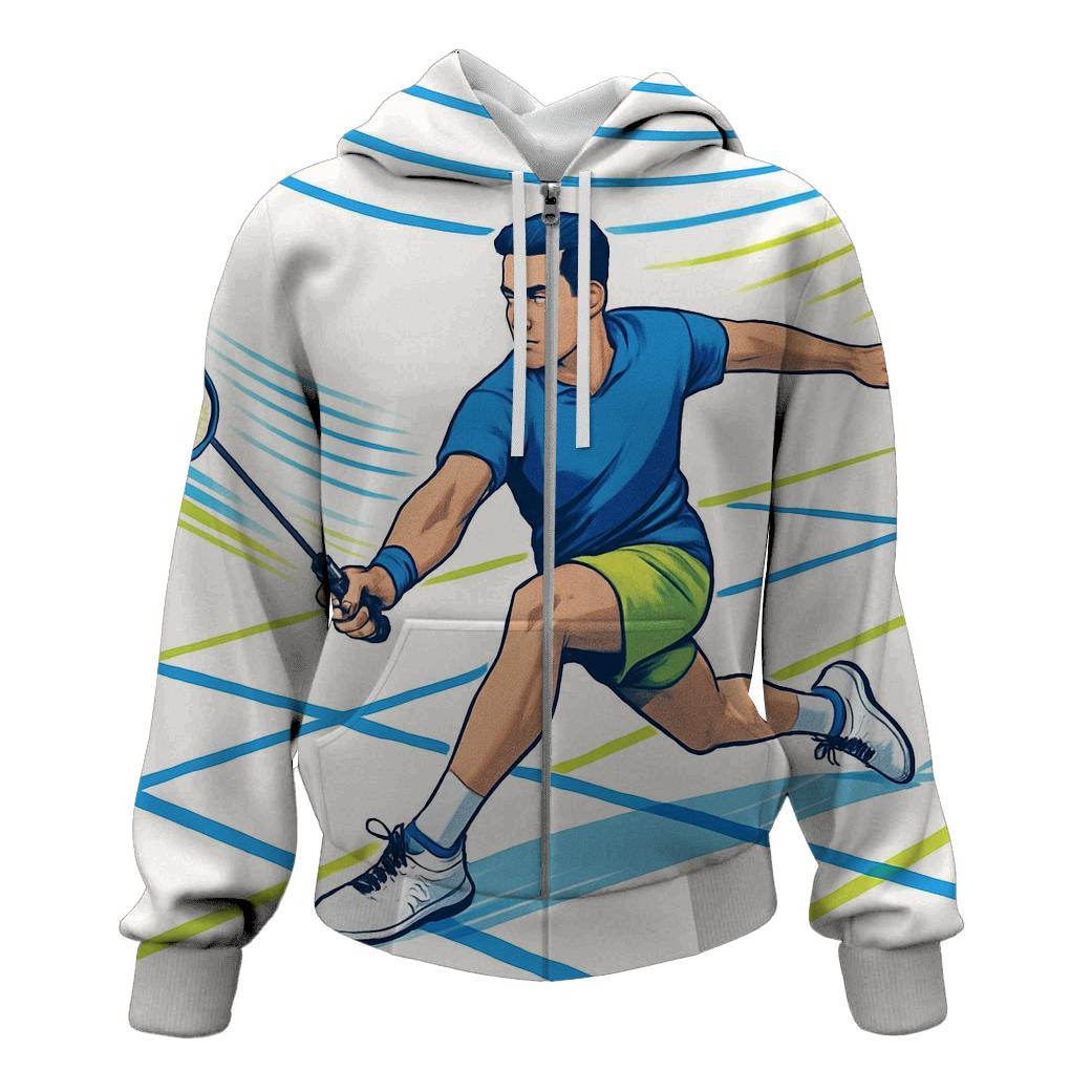 Indoor Racket Rhythm zip-up hoodies