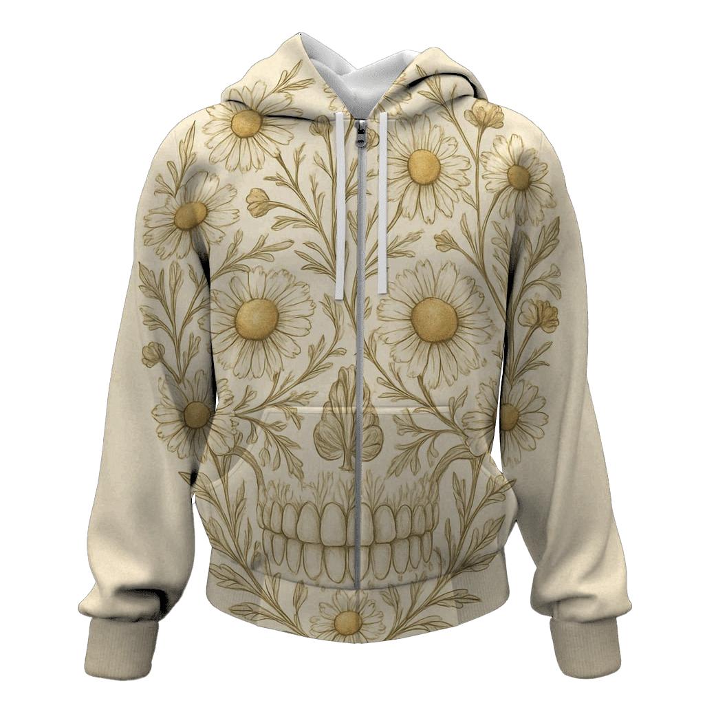 Floral Skull Chamomile designer hoodies