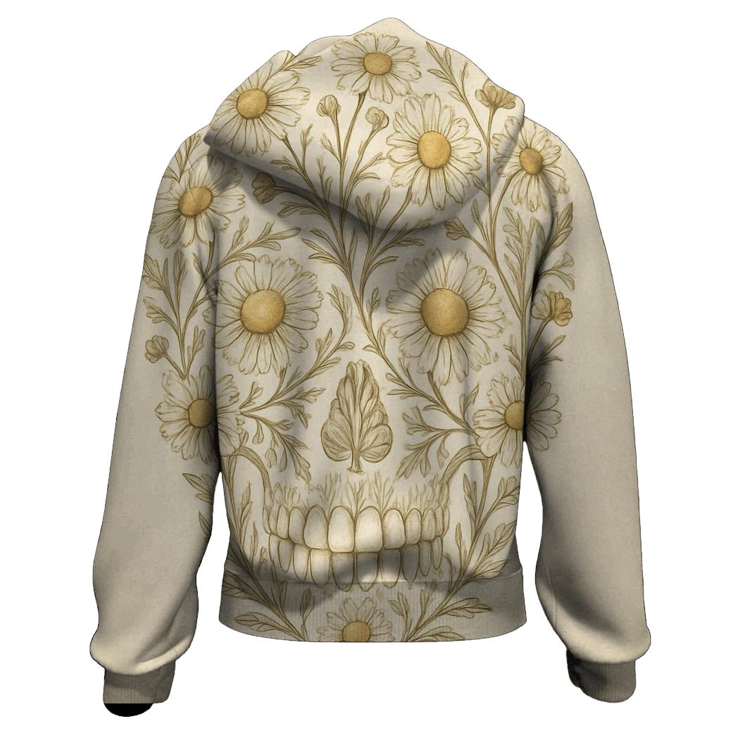 Floral Skull Chamomile designer hoodies