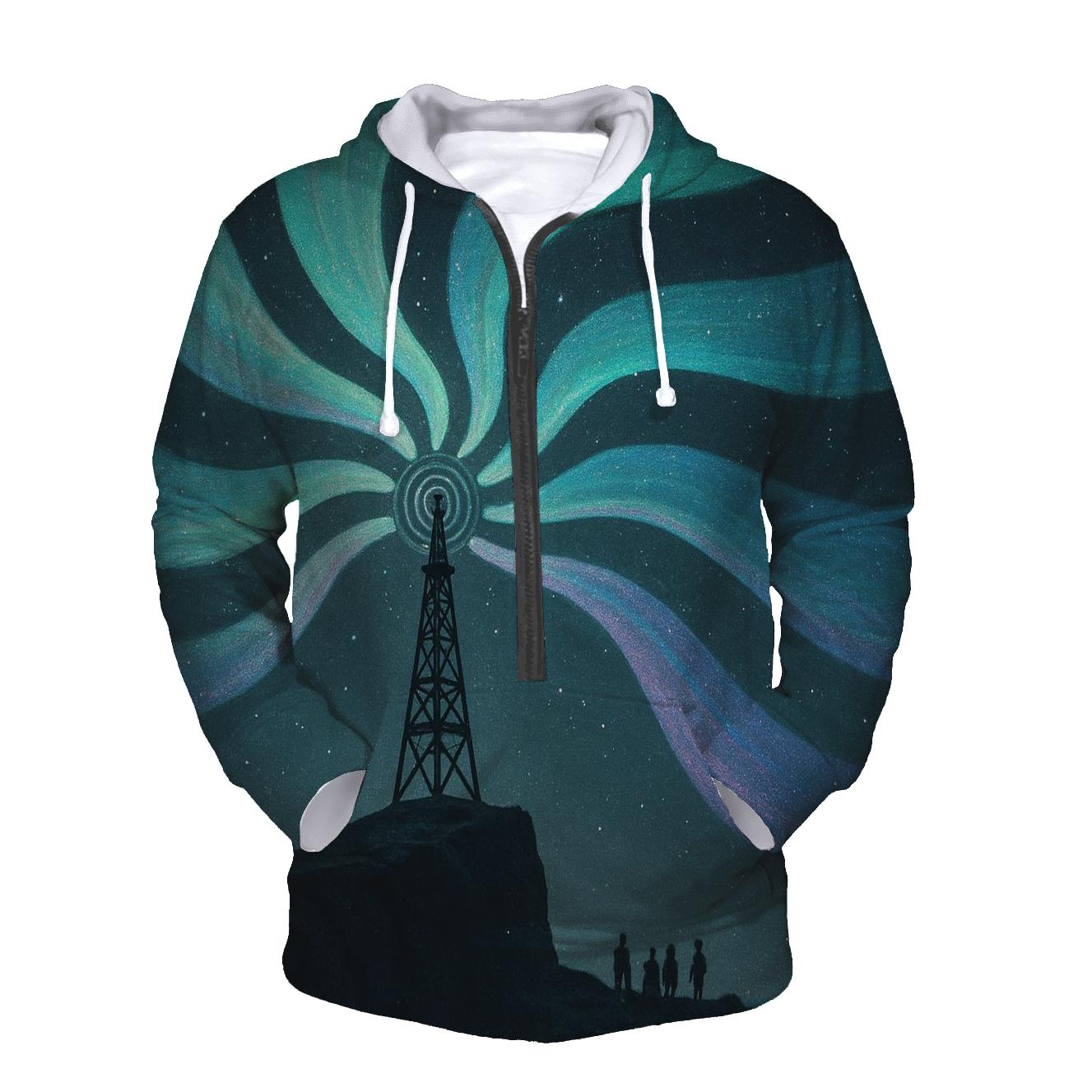 Radio Tower Aurora embroidered hoodies