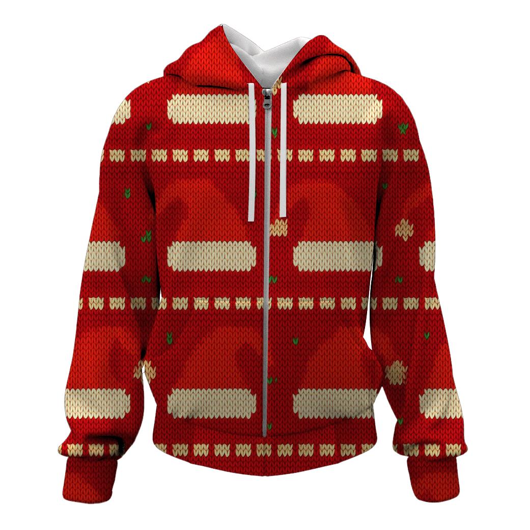 Santa Hat Scatter Bands Design printed hoodies
