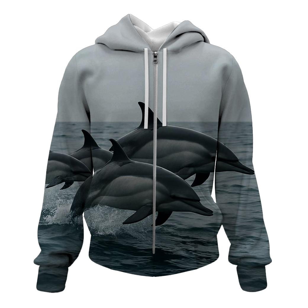 Pelagic Razor — Common Dolphin Pod printed hoodies