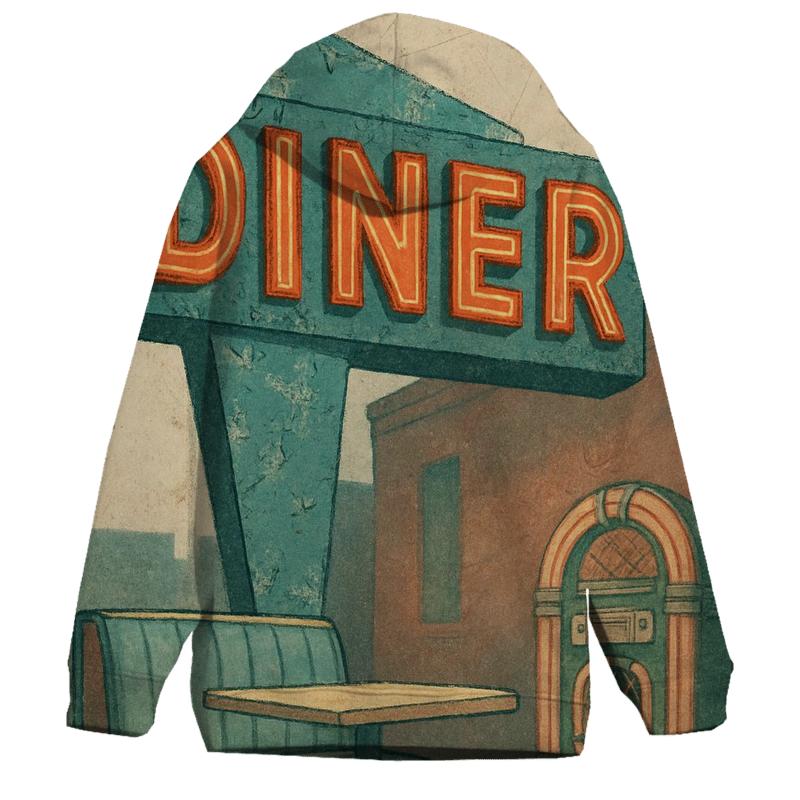 Sunset Boulevard Diner Sign heavyweight hoodies