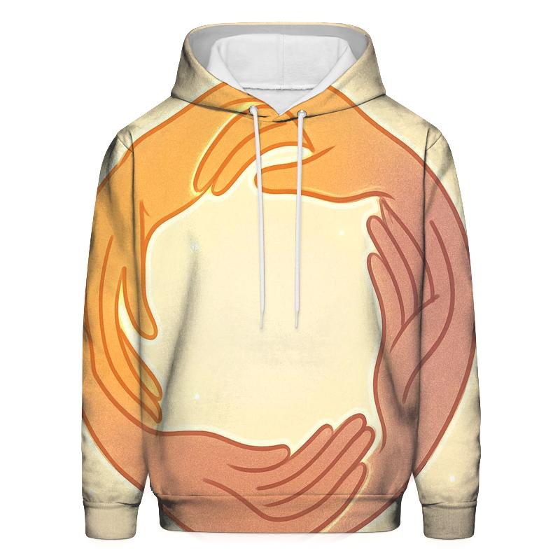 Radiant Loop Of Hands graphic hoodies
