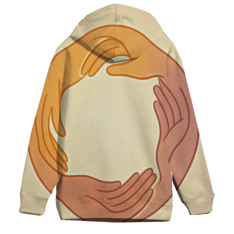 Radiant Loop Of Hands graphic hoodies
