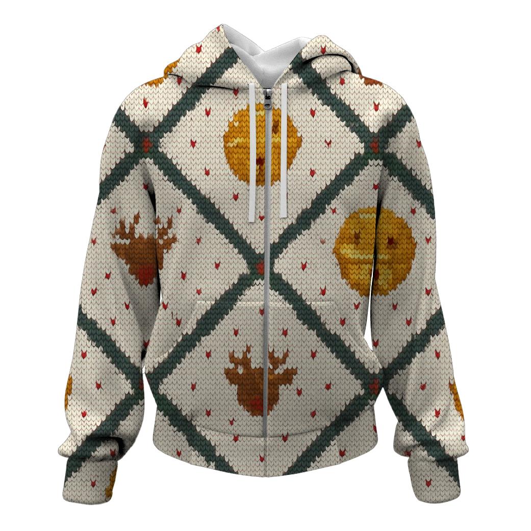 Sleigh Bell Crisscross Design printed hoodies