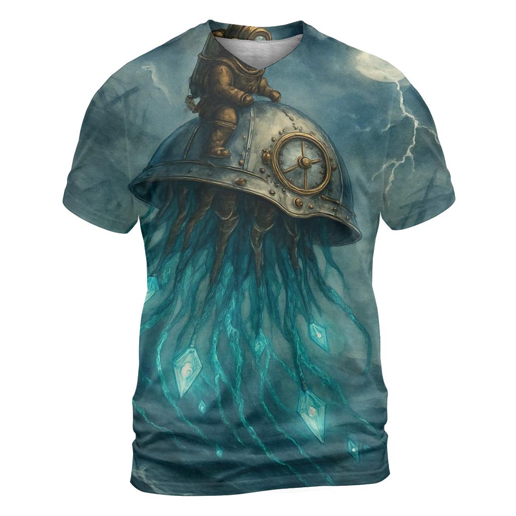 Clockwork Jellyfish Rider unique graphic print tees