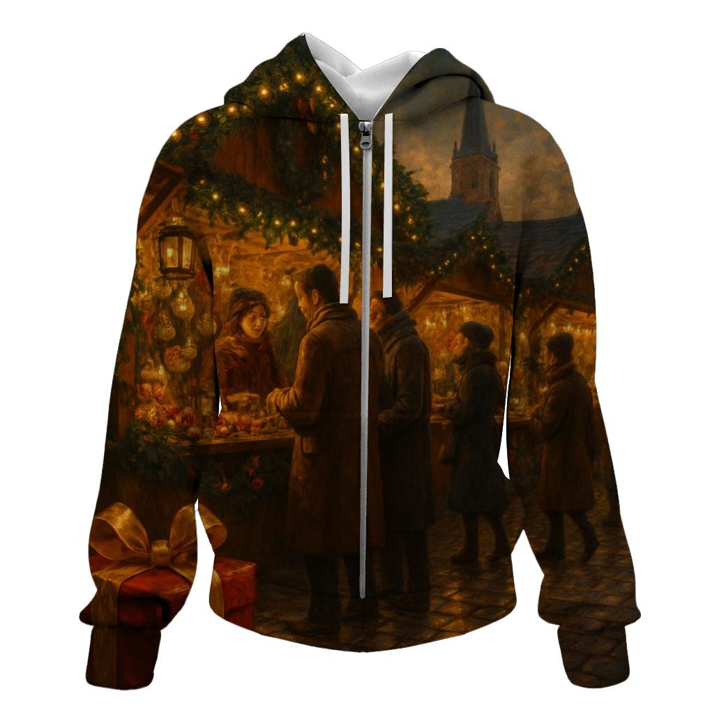 Market Night Merriment embroidered hoodies