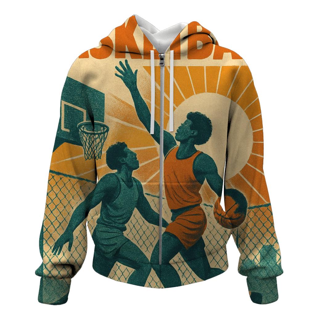 Street Ball Retro embroidered hoodies