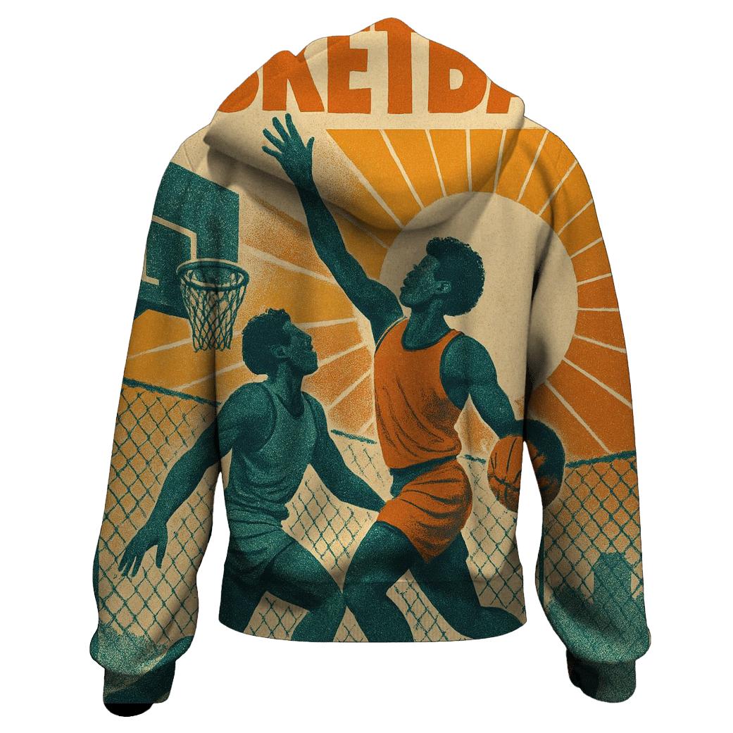 Street Ball Retro embroidered hoodies