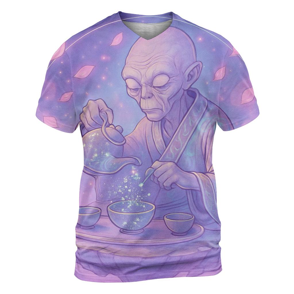 Galactic Tea Ceremony creative print fashion shirts