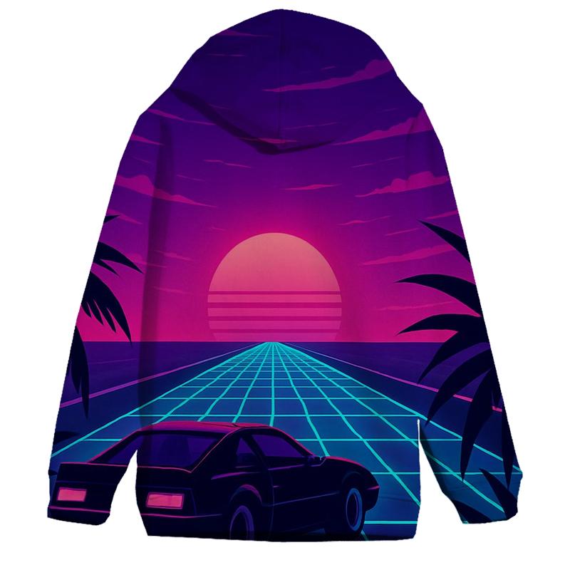 Neon Grid Sunset hoodie designs