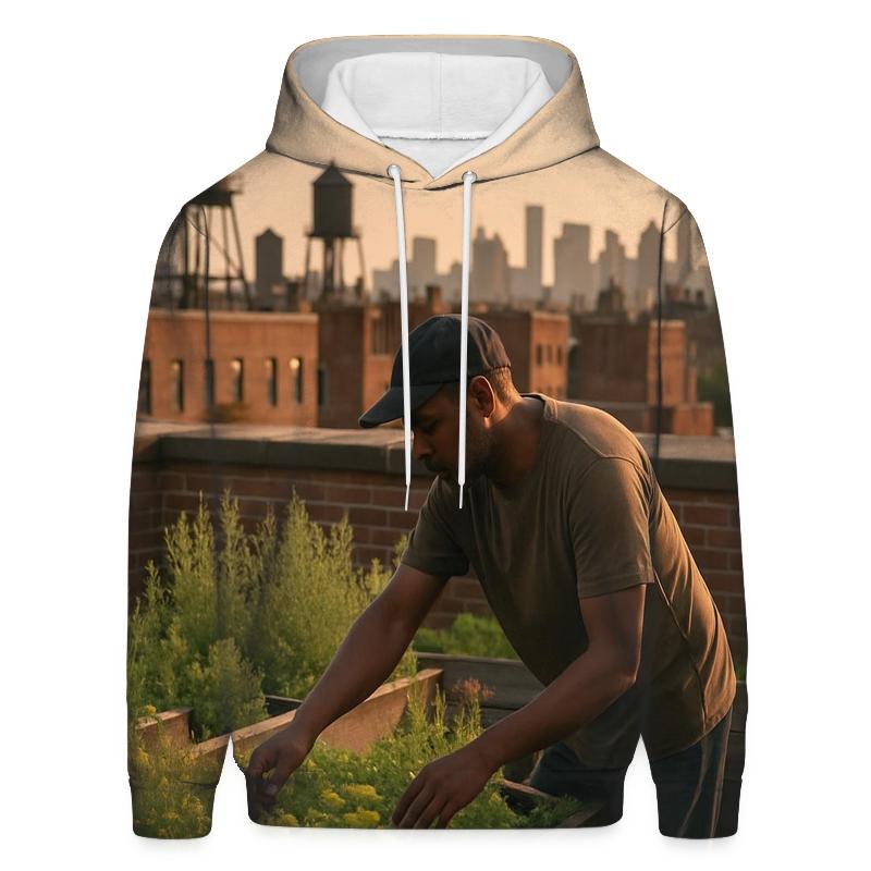 Harlem Rooftop Garden Overlook premium hoodies