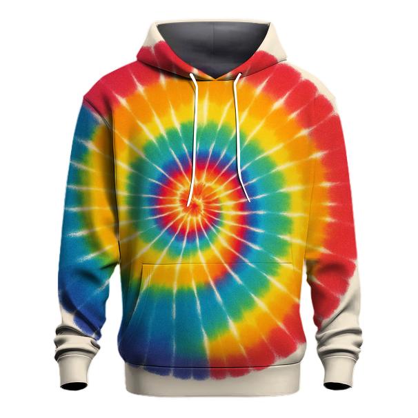 Rainbow Spiral Panel embroidered hoodies