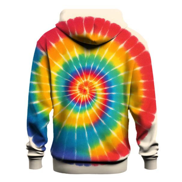 Rainbow Spiral Panel embroidered hoodies