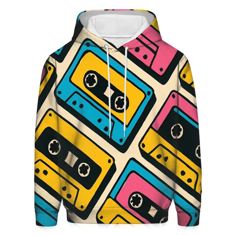 Cassette Tape Collage hoodies fashion