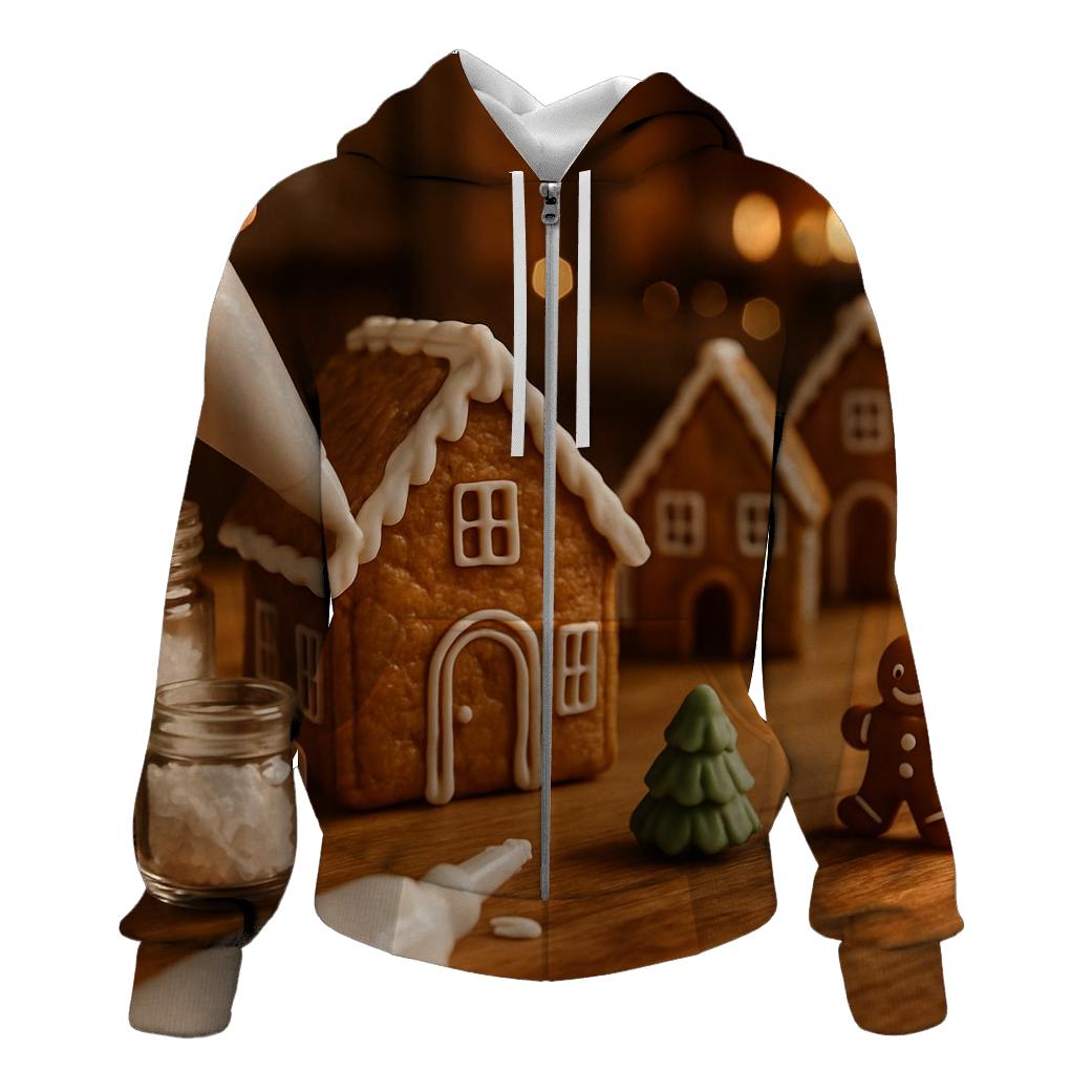 Gingerbread Workshop Glow zip-up hoodies