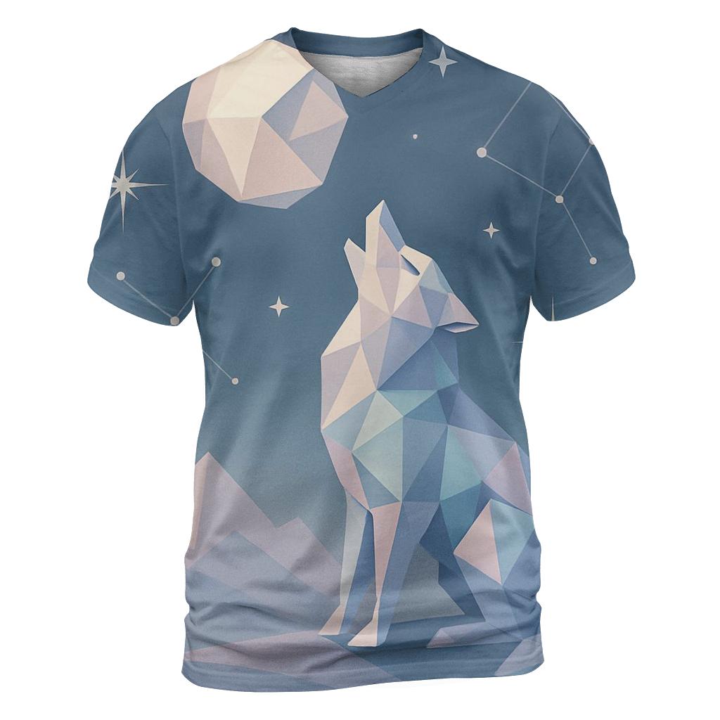 Lunar Origami artistic all-over print tops