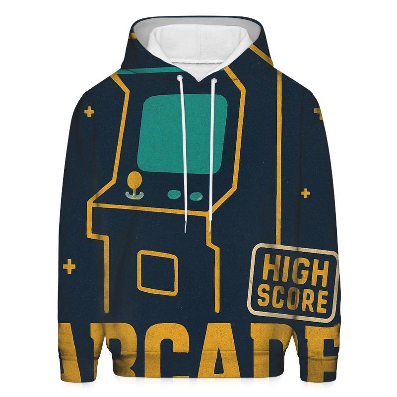 Old School Arcade Night graphic hoodies