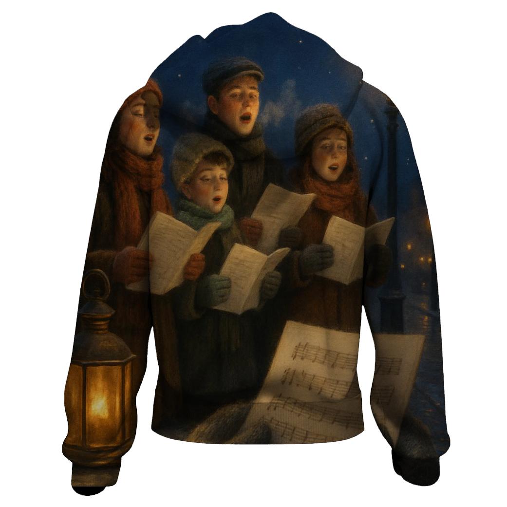 Twilight Carolers On Steps lightweight hoodies