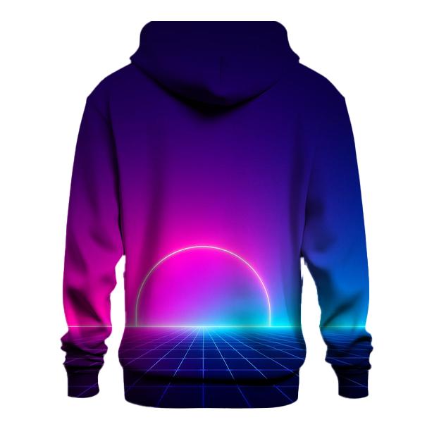 Neon Grid Horizon printed hoodies