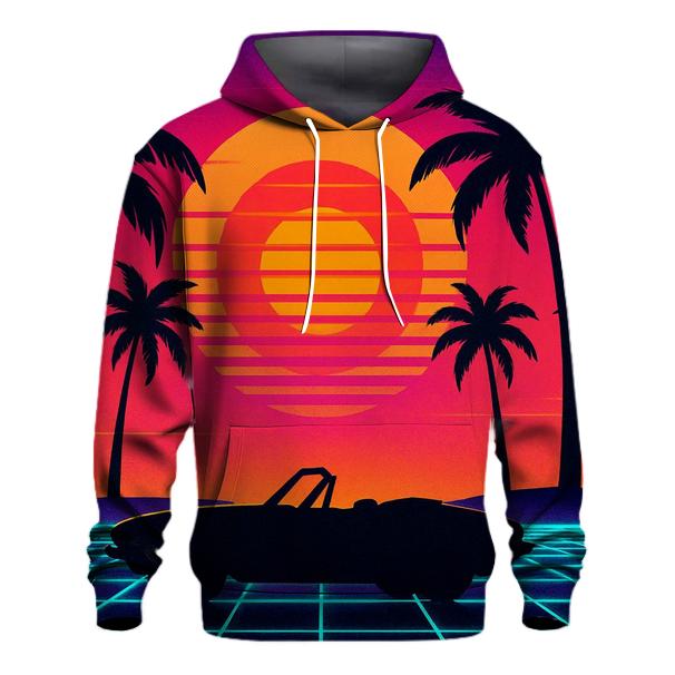 Retro Wave Sunset Palms hoodie styles